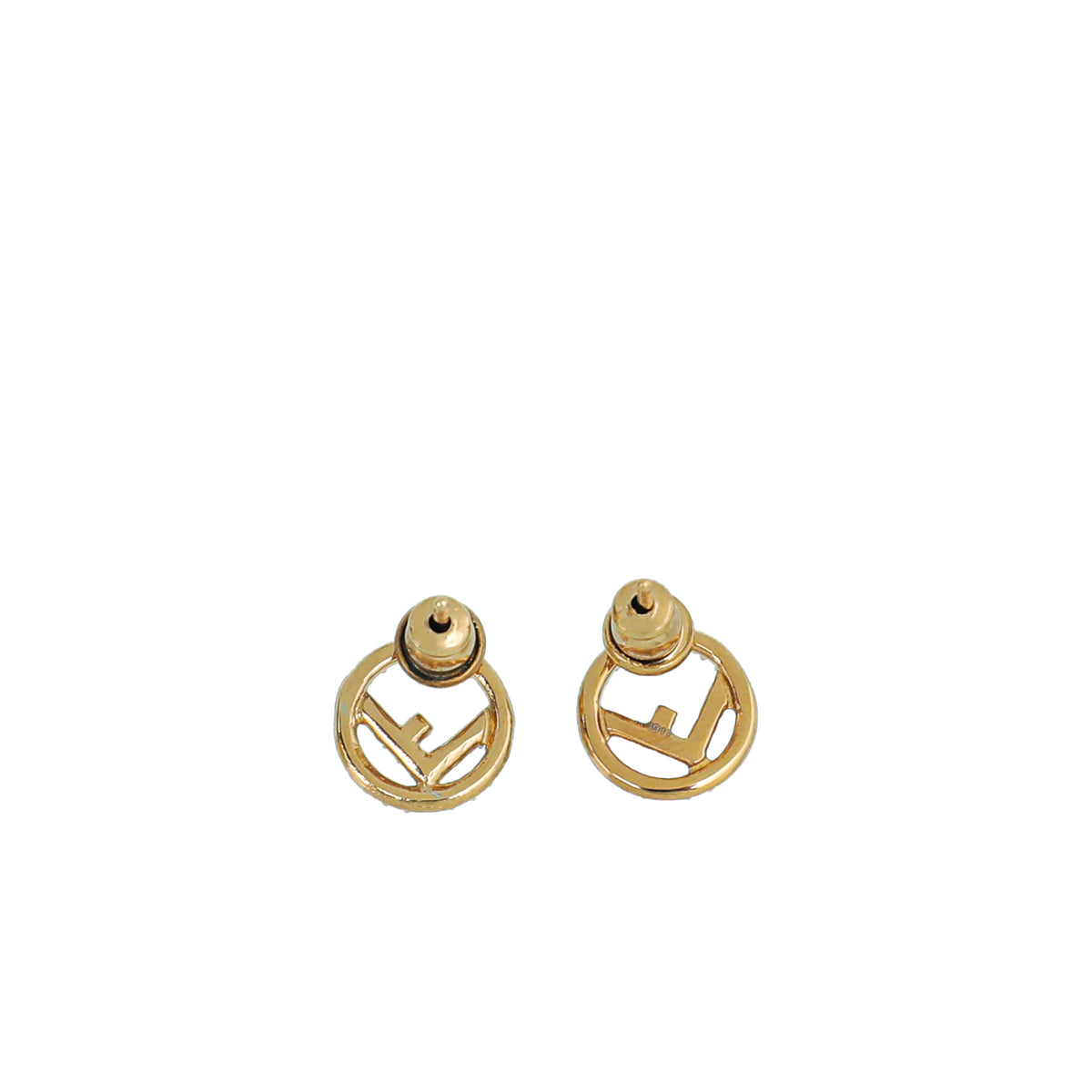 Fendi FF Crystal Studded Gold Tone Stud Earrings Fendi | TLC